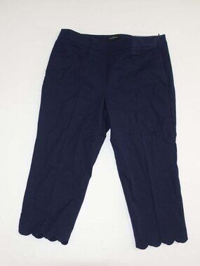 Talbots Women's Side Zip Chatham Crop Pants Size 14 Petite NWT Navy Blue 14P